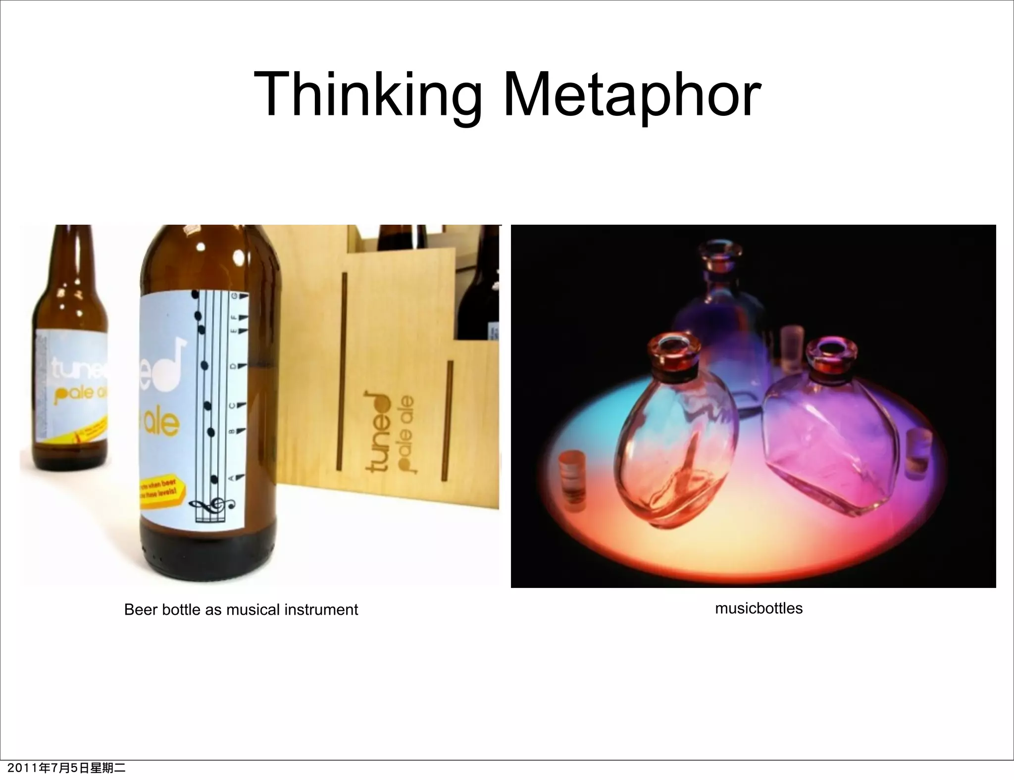 Thinking Metaphor




Beer bottle as musical instrument   musicbottles
 