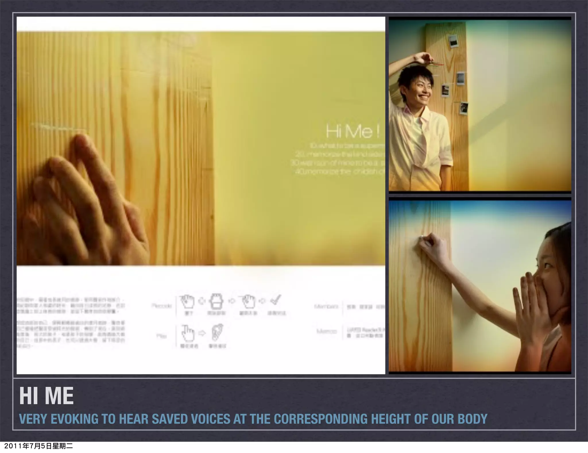 HI ME
VERY EVOKING TO HEAR SAVED VOICES AT THE CORRESPONDING HEIGHT OF OUR BODY
 