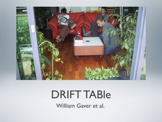 DRIFT TABle
William Gaver et al.
 