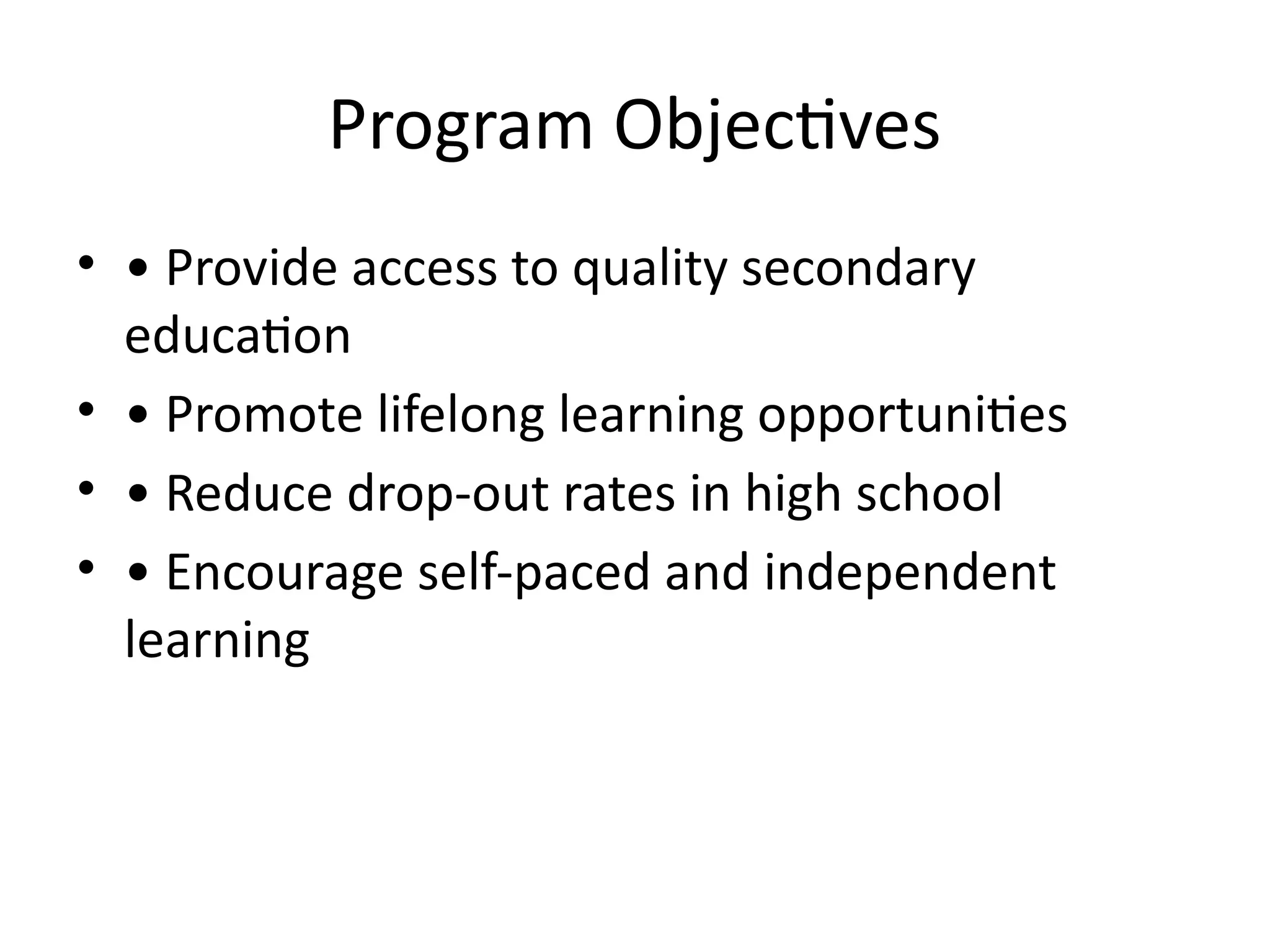 Learning Program Introduction INTRODUCTION OF OPEN HIGH SCHOOL PROGRAM | PPTX