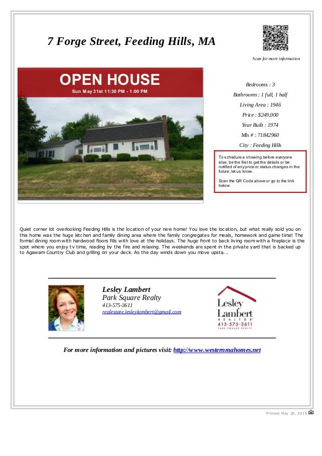 Open House 7 Feeding Hills, MA Home for sale in Feeding Hills