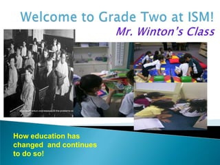 Welcome to Grade Two at ISM!Mr.Winton’s Class http://www.scottberkun.com/essays/29-the-problems-with-training/ How education has changed  and continues to do so! 