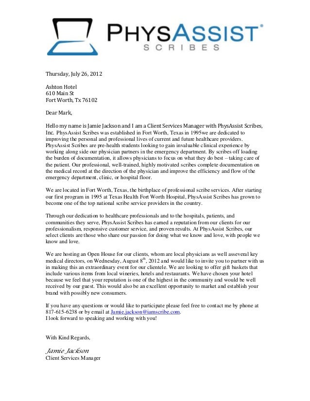 open house letters