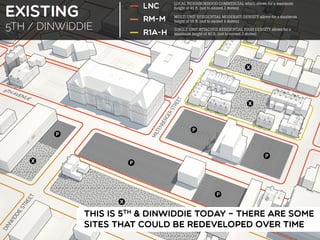 This is 5th & Dinwiddie today – there are some
sites that could be redeveloped over time
 