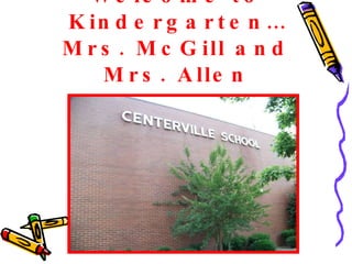 Welcome to Kindergarten… Mrs. McGill and Mrs. Allen 