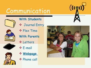 Communication With Students Journal Entry Flex Time With Parents Letters E-mail  Webpage  Phone call 0 