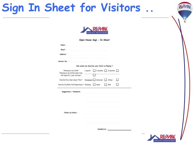 realtor open house sign in sheet