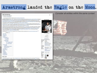 Armstrong landed the Eagle on the Moon.
                     Consider all entities within the same context
 