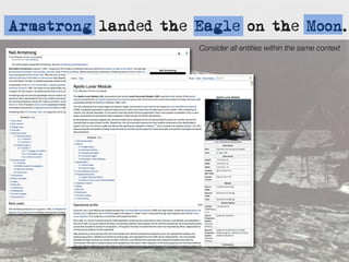 Armstrong landed the Eagle on the Moon.
                     Consider all entities within the same context
 