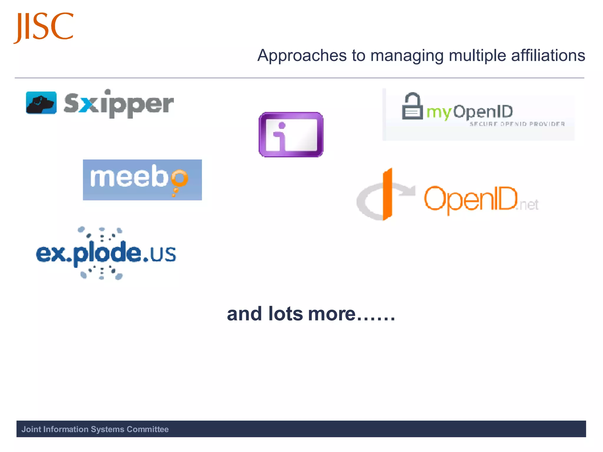 Approaches to managing multiple affiliations and lots more…… 