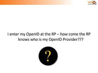I enter my OpenID at the RP – how come the RP knows who is my OpenID Provider??? 