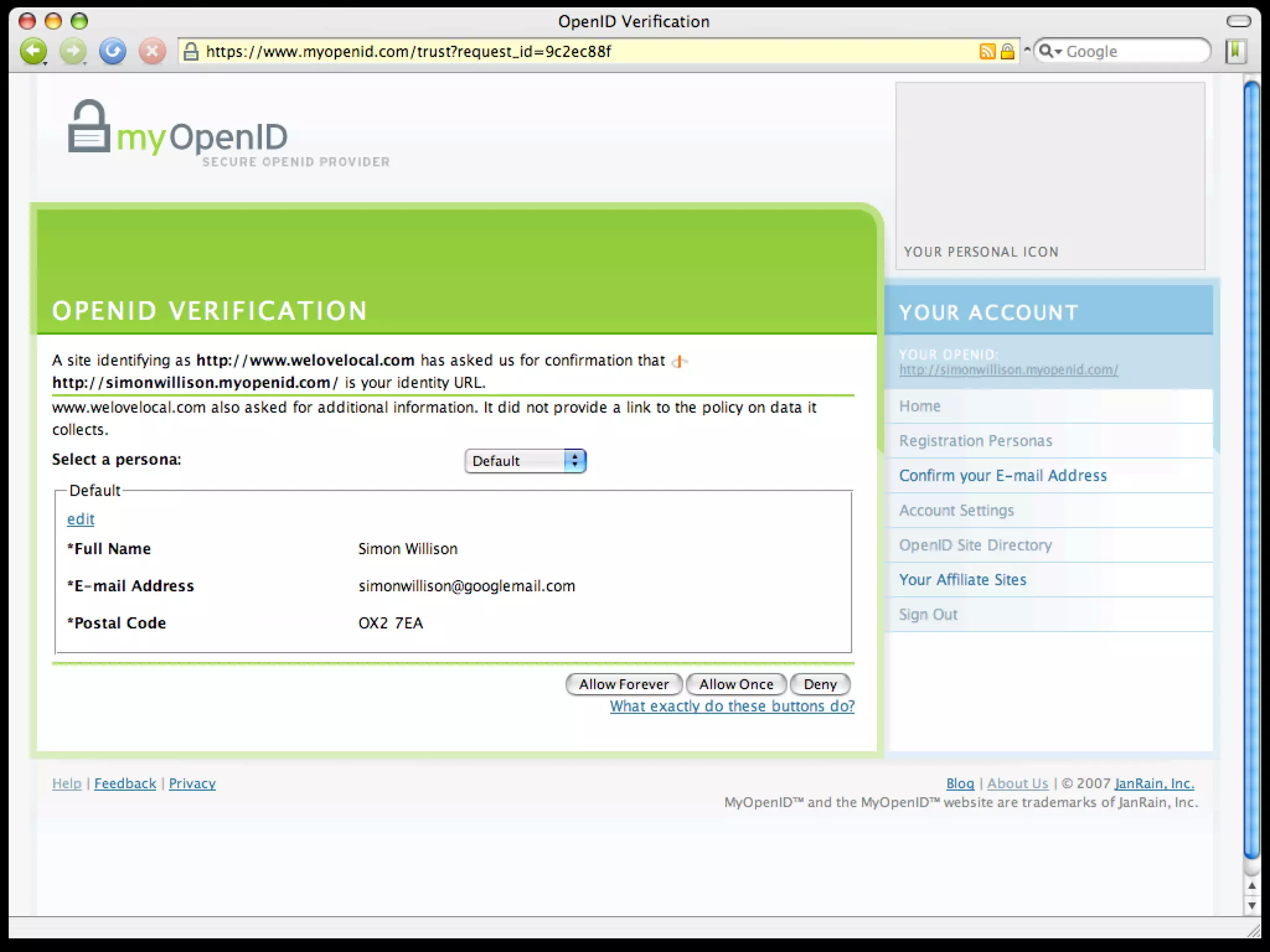 OpenID and decentralised social networks