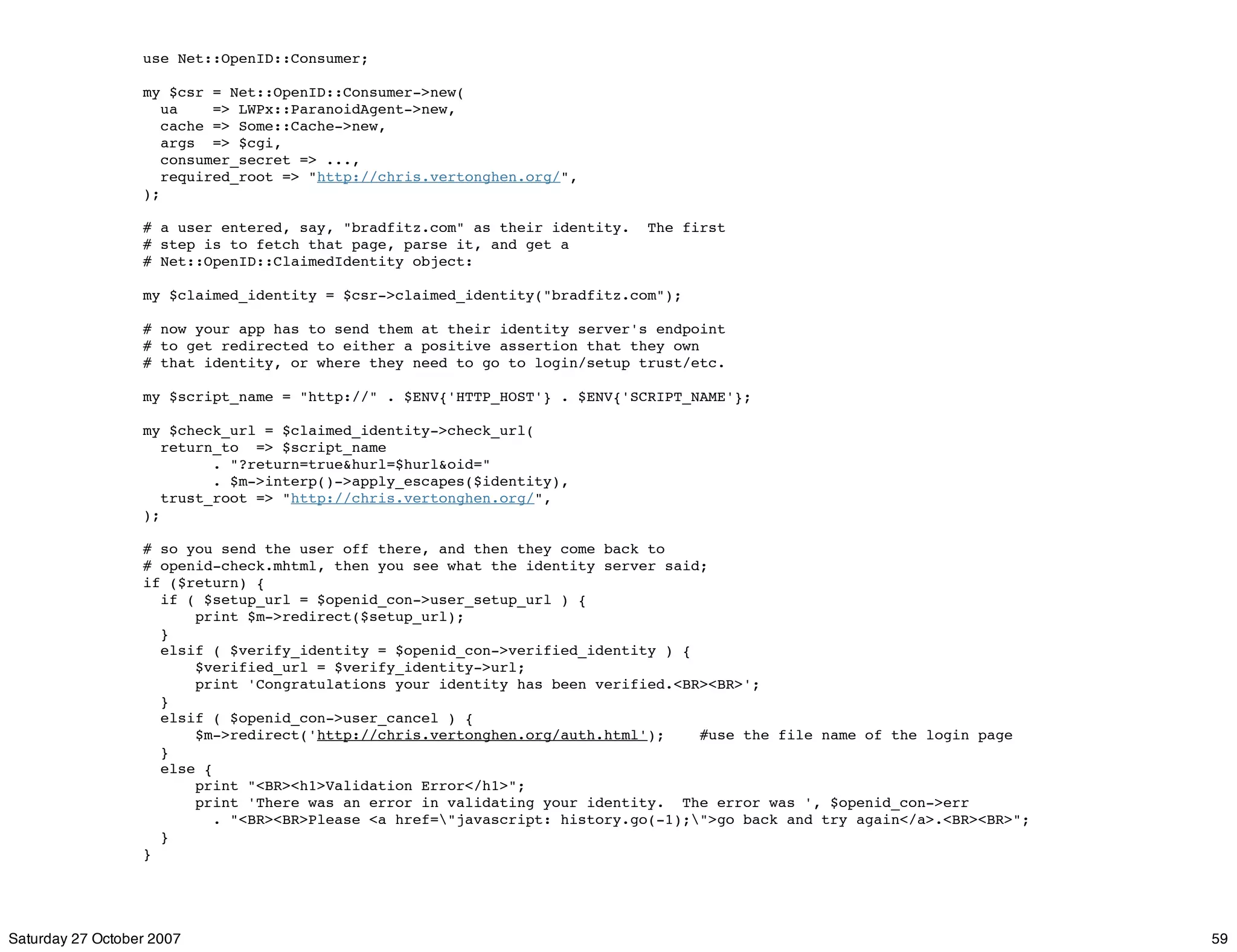OpenID Authentication by example