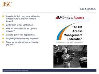 OpenIDand User-Centric Identity: It’s All About Me