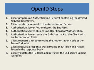Creating a Sign On with Open id connect | PPTX