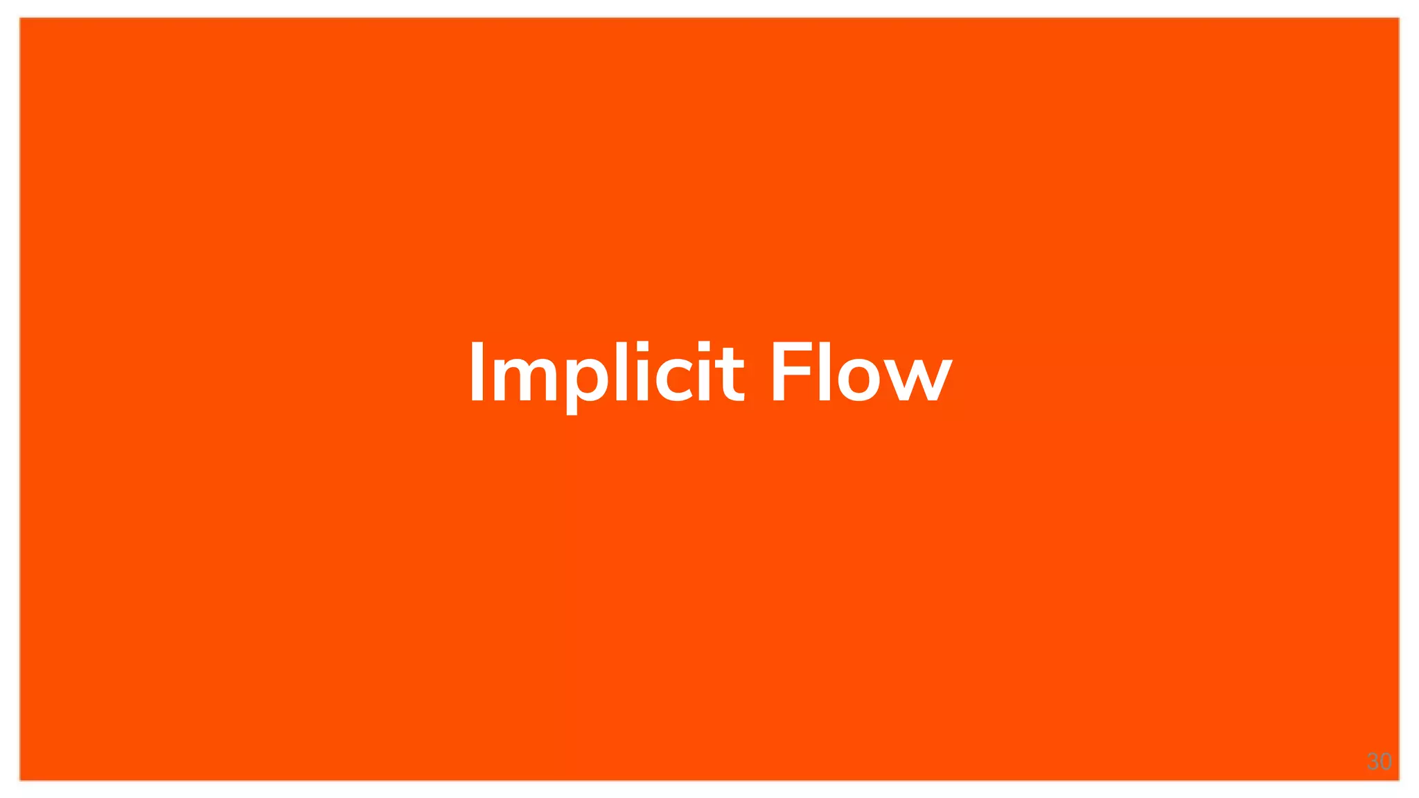 Implicit Flow
30
 