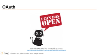 OAuth

I CAN HAD OPEN: OAuth First Summit a Hit! « hueniverse
http://hueniverse.com/2008/07/i-can-had-open-oauth-first-summit-a-hit/
Copyright © 2013 OpenID Foundation Japan. All Rights Reserved.

 