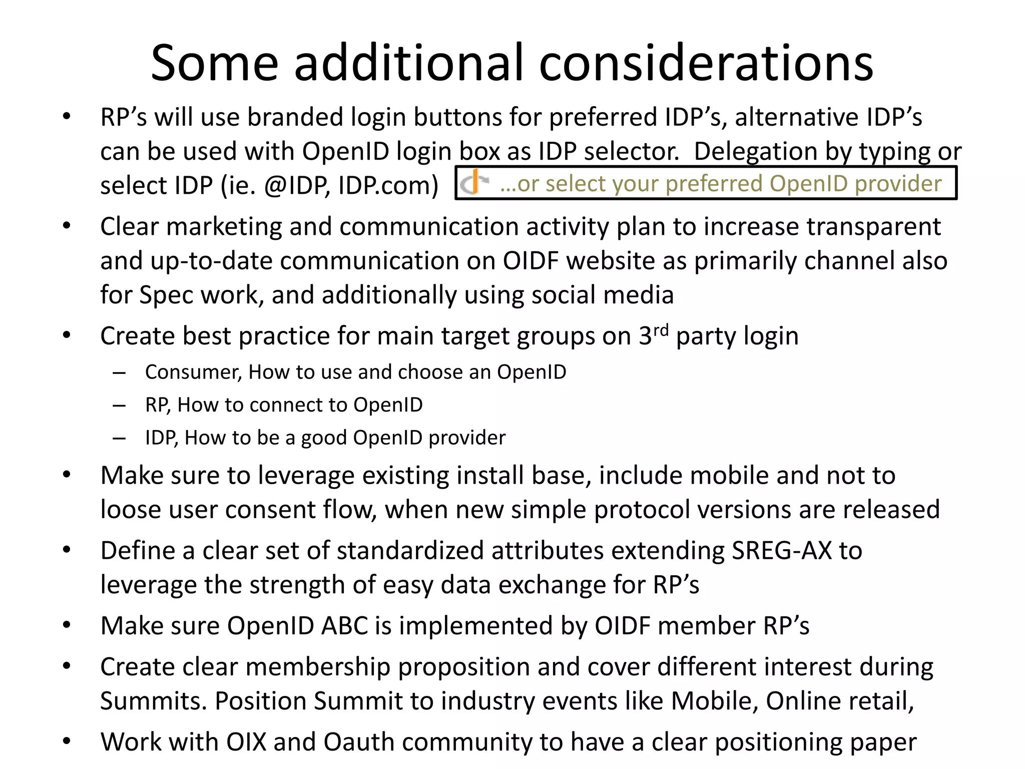 OpenID SWOT analysis 2011