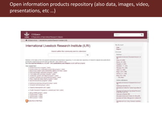 Doing research in the ‘open’: ILRI’s Knowledge management approach