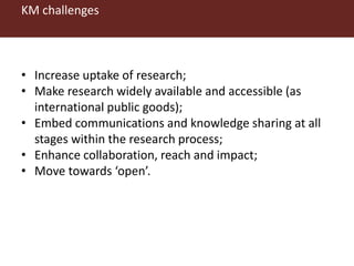 Doing research in the ‘open’: ILRI’s Knowledge management approach