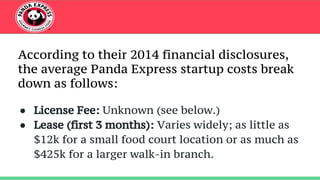 how much does a panda express franchise cost