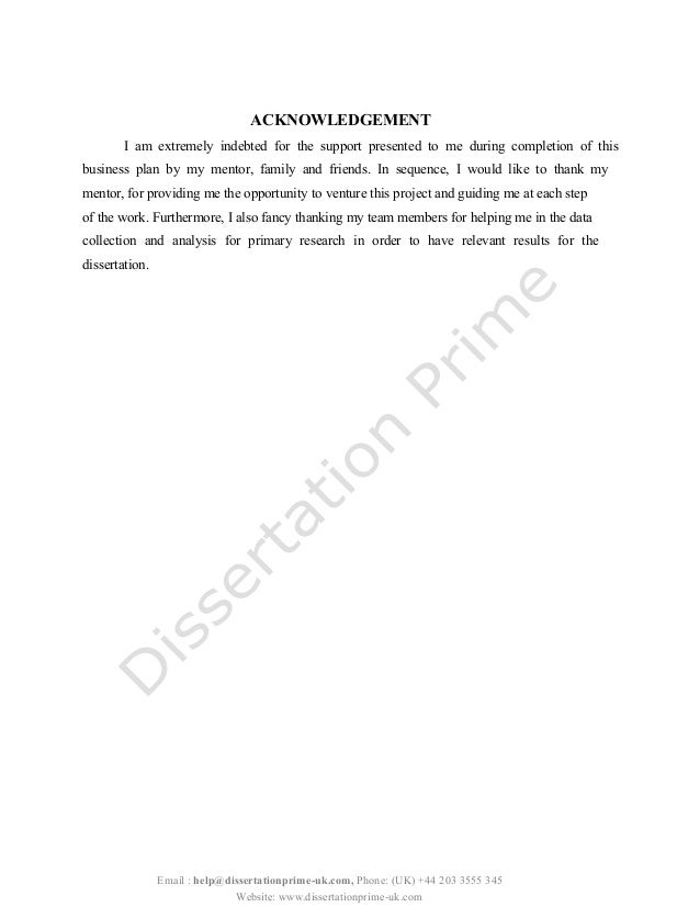 Acknowledgements dissertation uk