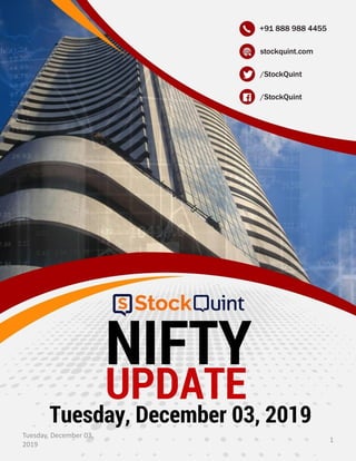NIFTY
UPDATE
Tuesday, December 03, 2019
Tuesday, December 03,
2019
1
 