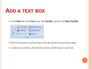 ADD A TEXT BOX
 