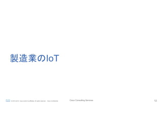 Cisco Consulting Services 12© 2015-2016 Cisco and/or its affiliates. All rights reserved. Cisco Confidential
製造業のIoT	
 