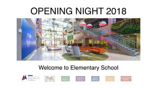 OPENING NIGHT 2018
Welcome to Elementary School
 