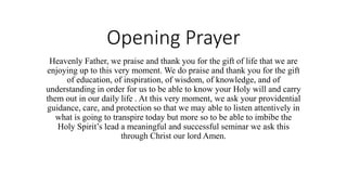 Opening Prayer for seminars and webinars | PPTX