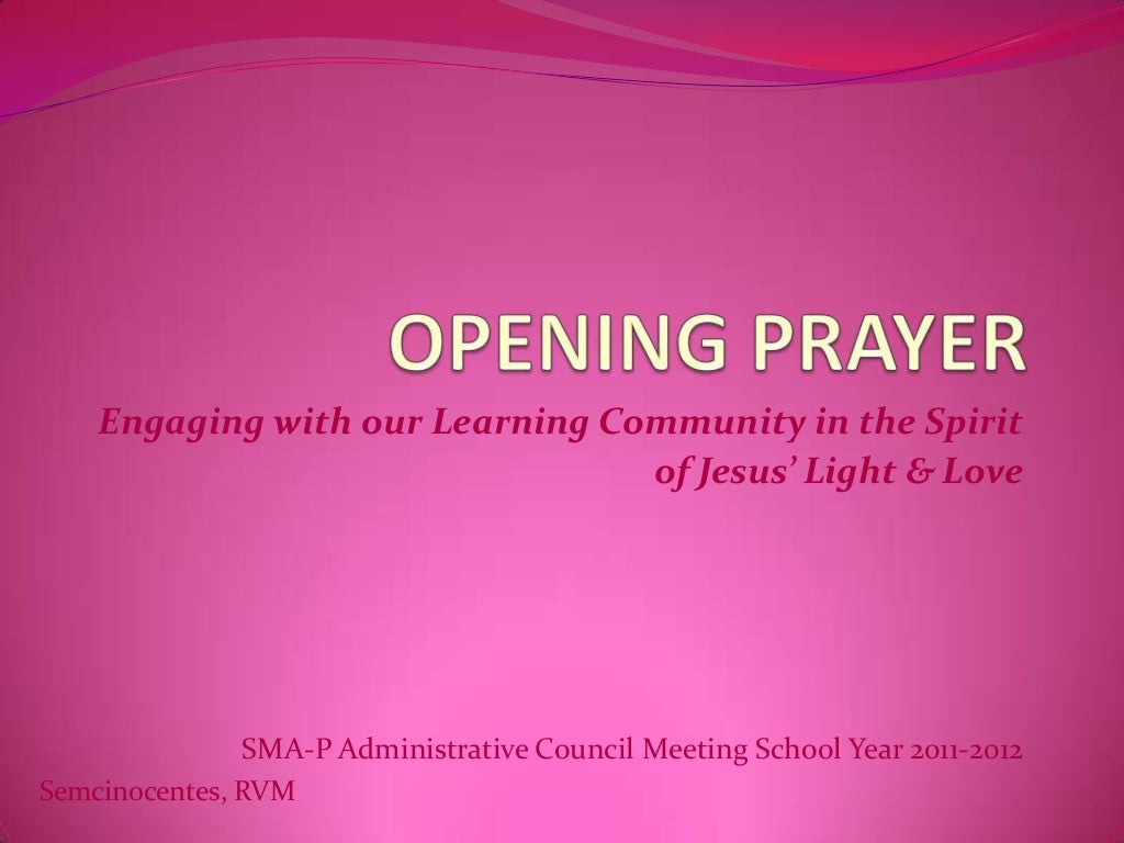 Opening Prayer For A Meeting