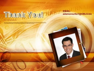 www.YourDailyCounsel.com
Adam O’Rourke counsels families, individuals and entities on the principles of generational legacy and wealth transfer as the Lead Attorney of the O’Rourke Law Firm,
LLC, and through its affiliate companies of O’Rourke Business & Legal Solutions, an elite wealth management company with a unique planning philosophy of promoting
"Healthy & Sustained Family Wealth" with its office at 155 Madison Street #200, Denver, CO 80206 (Cherry Creek North).
EMAIL:
adamorourke1@OBLS.biz
 