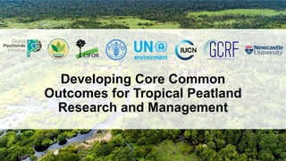 Developing Core Common
Outcomes for Tropical Peatland
Research and Management
 