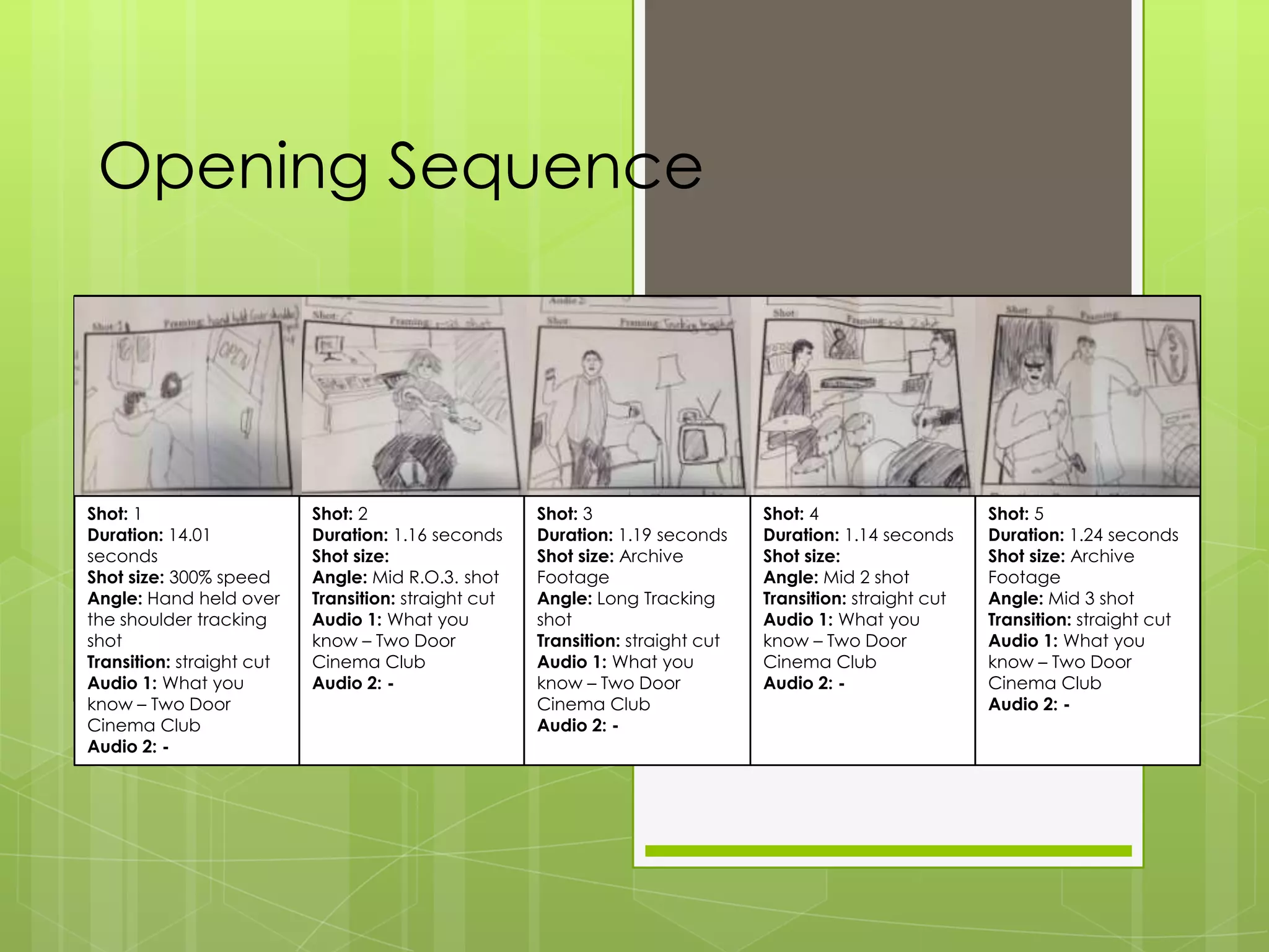 Opening Sequence Storyboard | PPT
