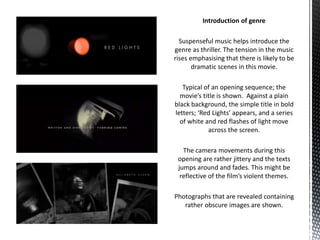 Opening sequence analysis 2 red lights | PPTX