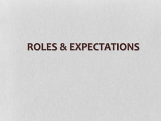 ROLES & EXPECTATIONS

 