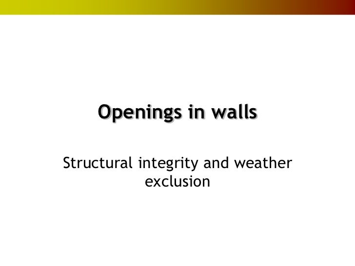 Openings in walls