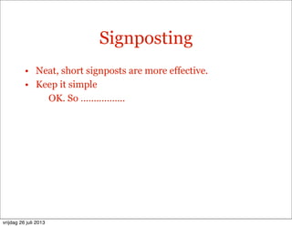 Presentations: Openings signposting survival techniques | PPT