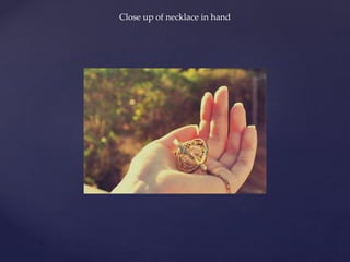 Close up of necklace in hand
 