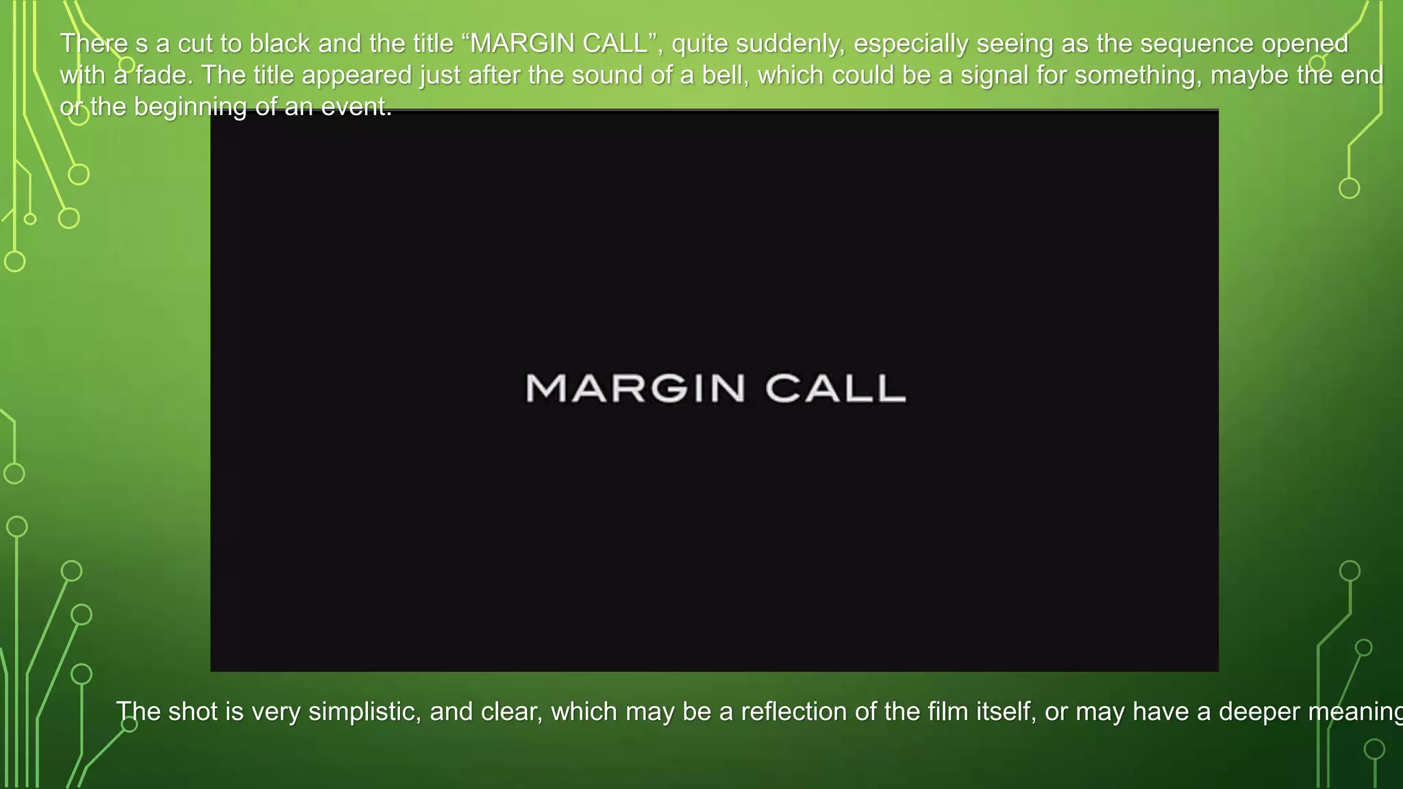 Opening Titles Analysis Margin Call | PPTX