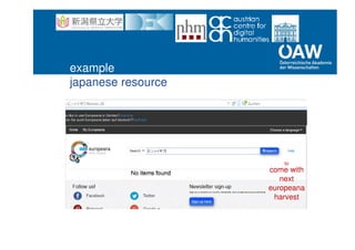 to
come with
next
europeana
harvest
example
japanese resource
 