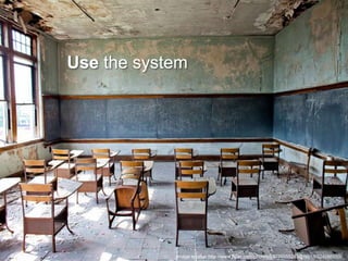 Model the behaviour
you want to see




            Image source: http://www.flickr.com/photos/51035555243@N01/6924666559/
 