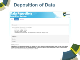 Deposition of Data
 