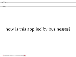 how is this applied by businesses?




designed by Carla Zorzo - carlita.mail@libero.it
 