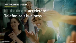 WHY WAYRA?. TODAY
It is the time to accelerate
Telefonica's business.
10OPEN INNOVATION
 