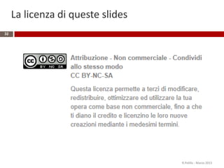 La licenza di queste slides
32
R.Polillo - Marzo 2015
 