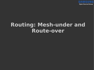 Routing: Mesh-under and
Route-over
 