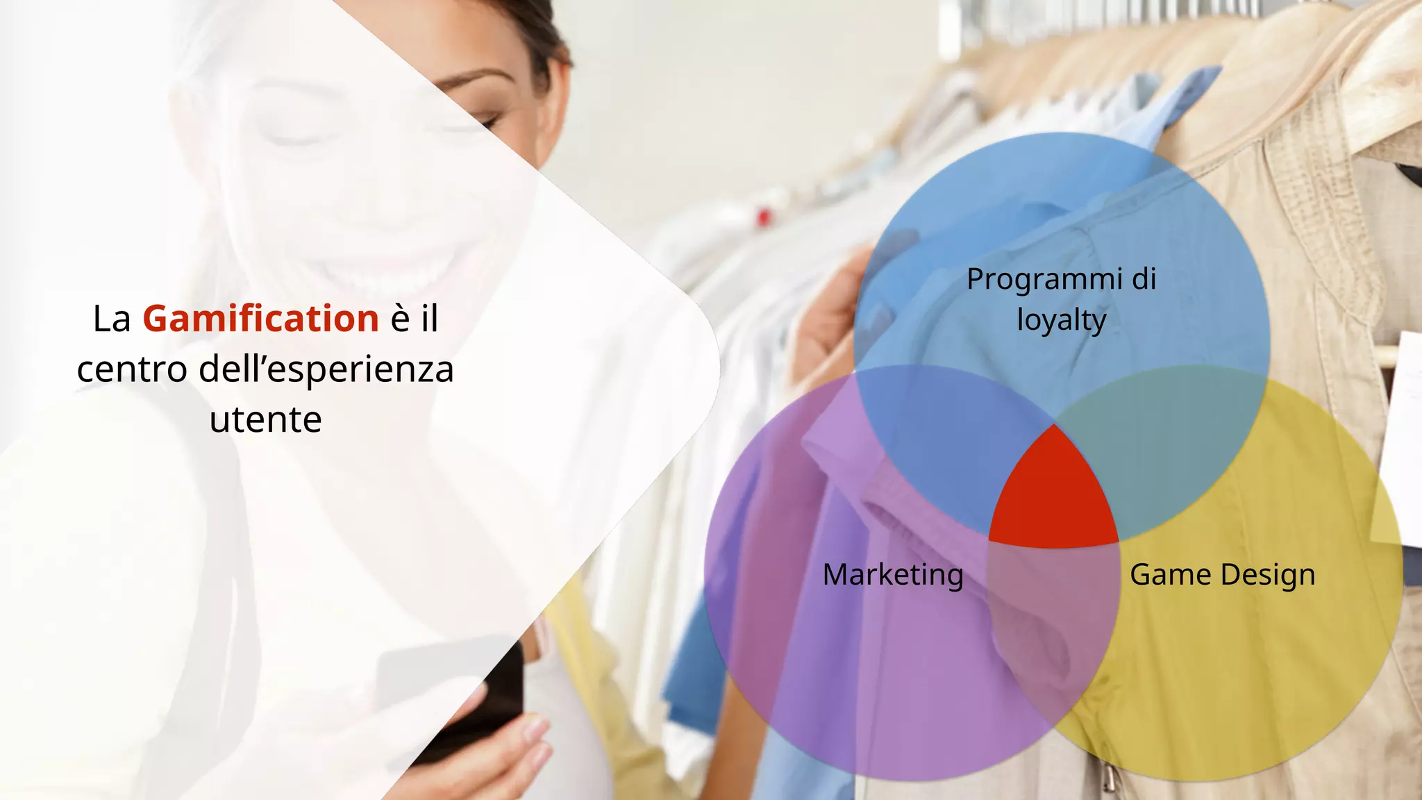 La Gamification è il 
centro dell’esperienza 
utente 
Programmi di 
loyalty 
Marketing Game Design 
 