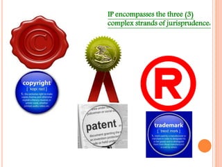 IP encompasses the three (3) 
complex strands of jurisprudence: 
 